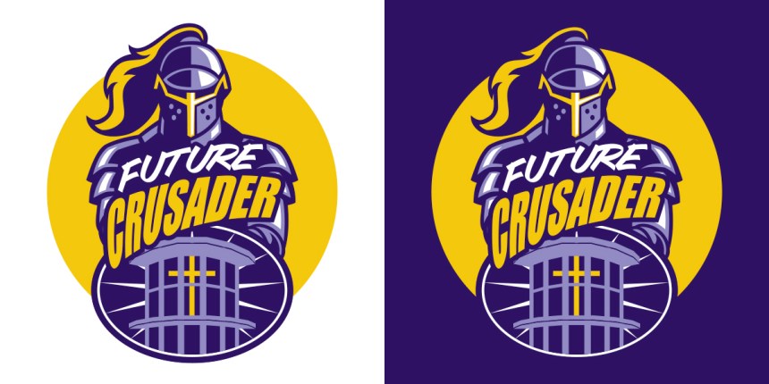 logo against both white and purple backgrounds
