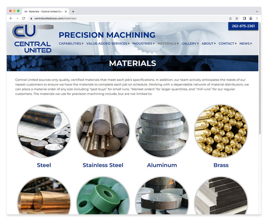 Materials page